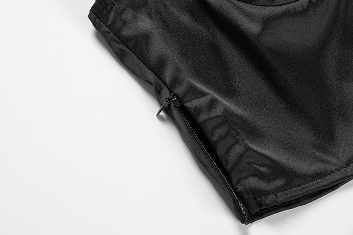 Halter v neck backless zip-up crop top  | Festival Outfits Women