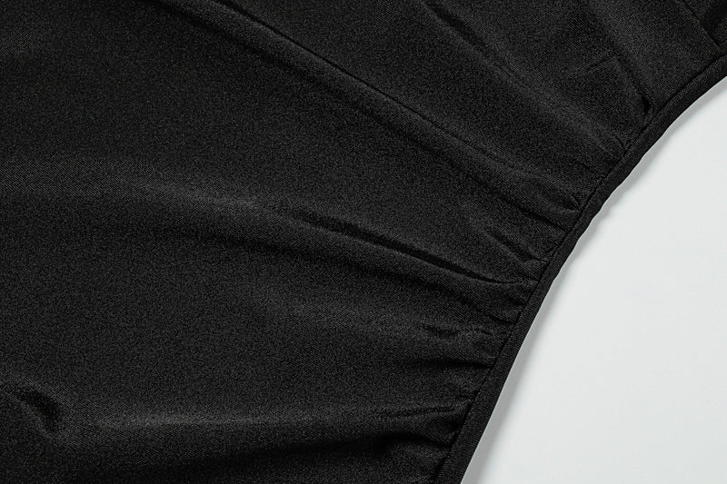 Cross front ruched long sleeve hollow out cut out mini dress  | Festival Outfits Women