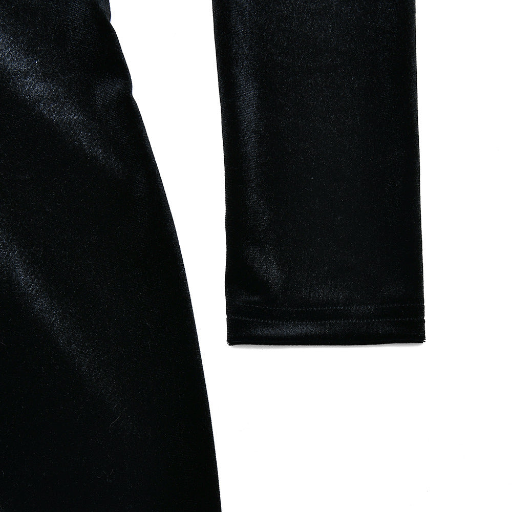 Long sleeve mesh zip-up crewneck midi dress  | Festival Outfits Women