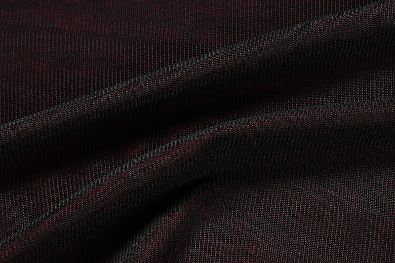 U neck long sleeve mesh slit midi dress  | Festival Outfits Women