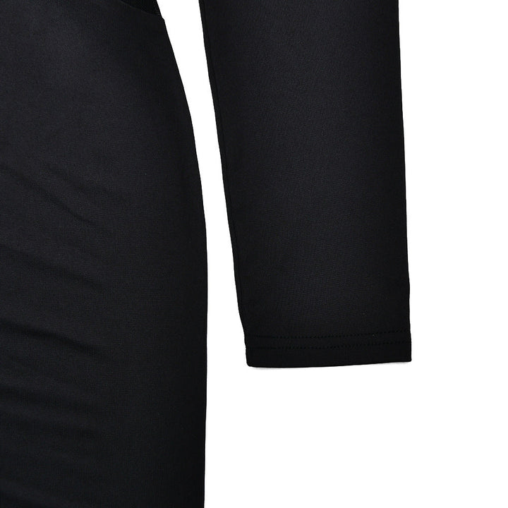 Long sleeve u neck mesh patchwork maxi dress  | Festival Outfits Women