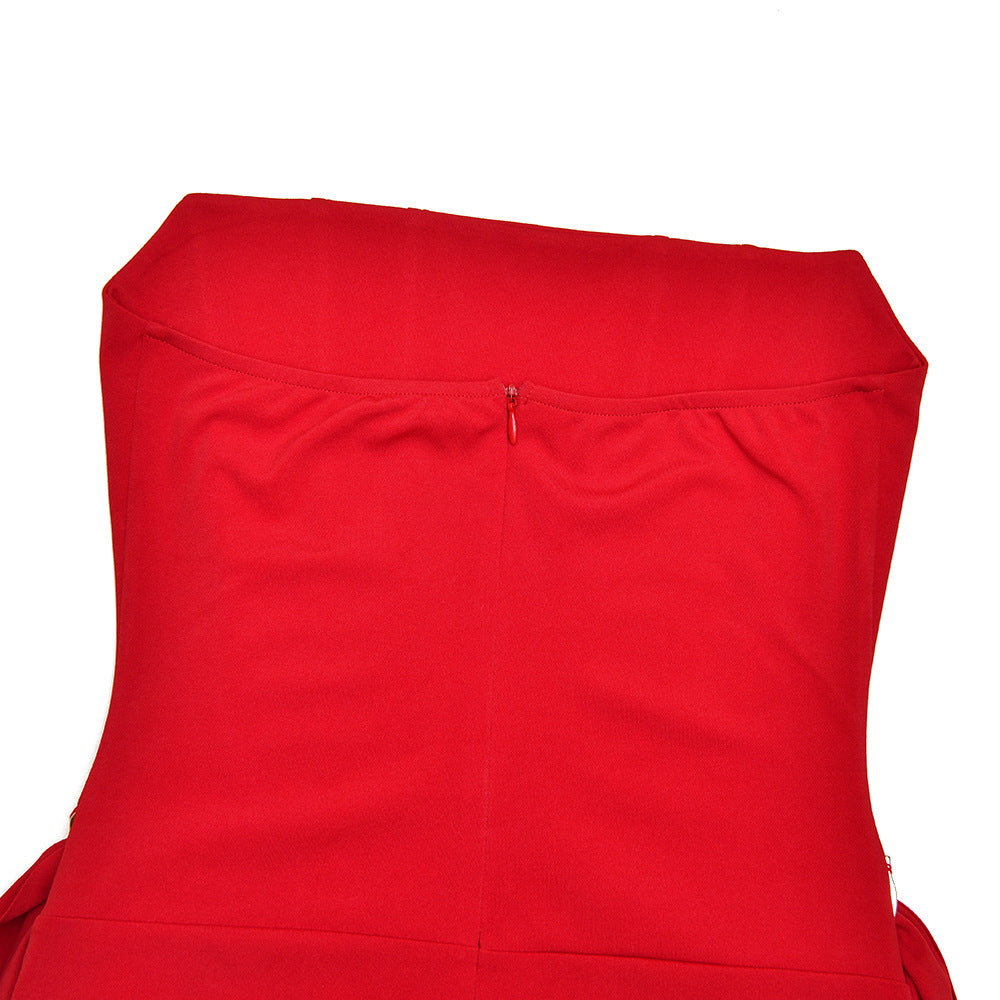 Corset backless ruched solid tube mini dress  | Festival Outfits Women