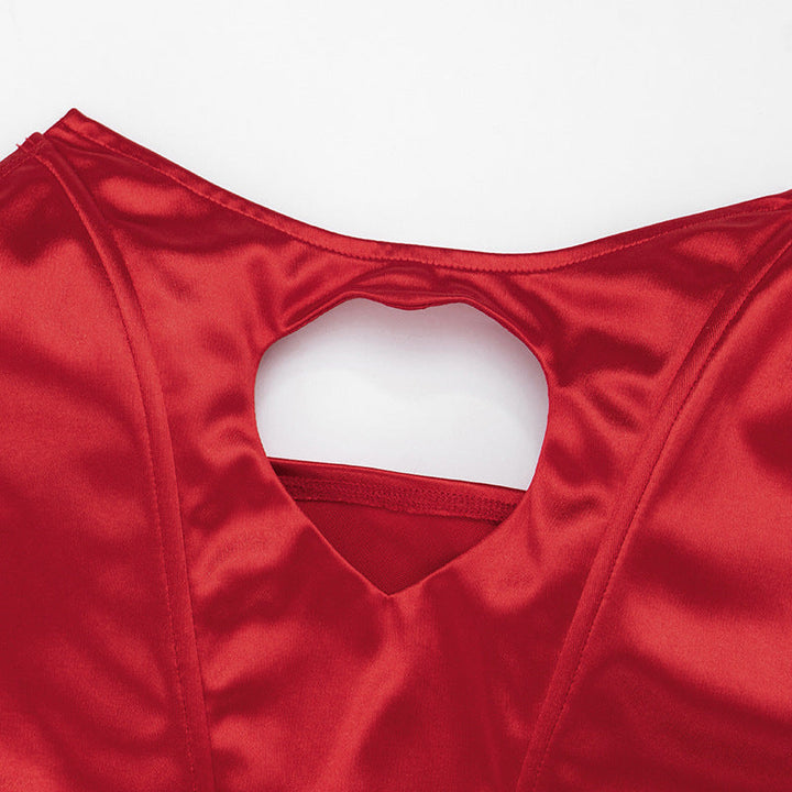 Hollow out ruched irregular solid tube cut out mini dress  | Festival Outfits Women