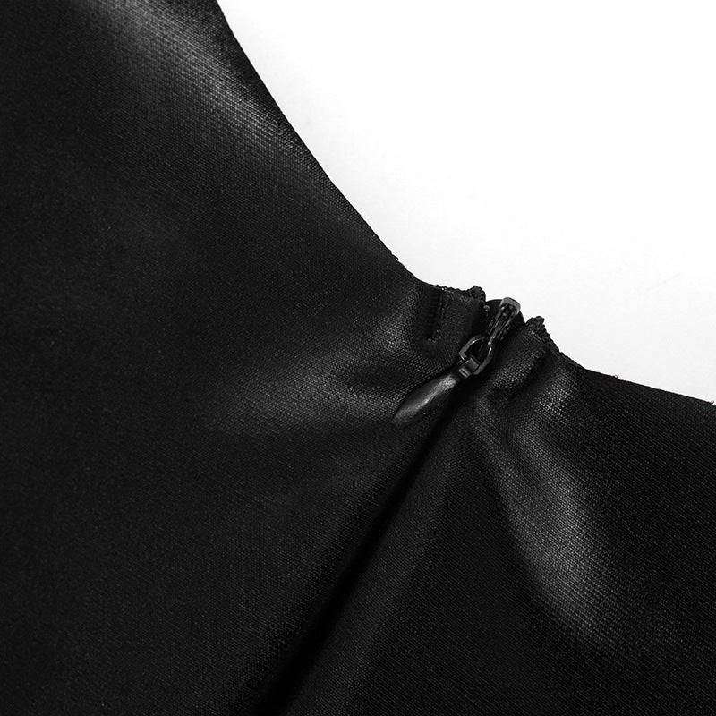 Crewneck bowknot zip-up sleeveless romper  | Festival Outfits Women