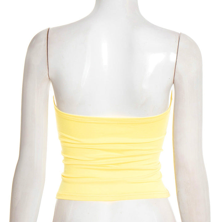 Self tie hollow out backless tube cut out top  | Festival Outfits Women