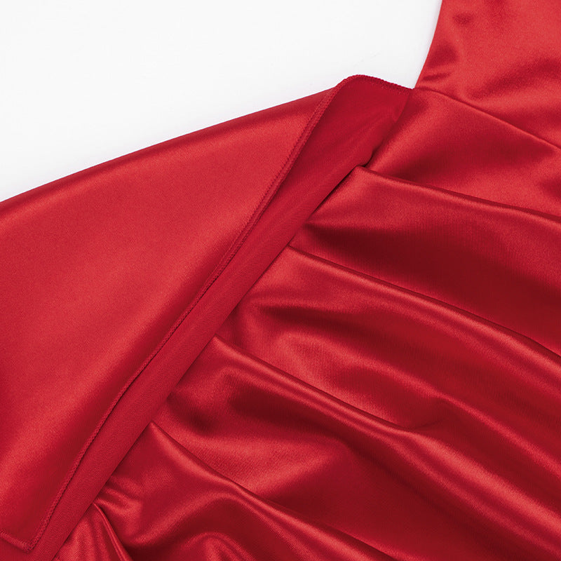 Hollow out ruched irregular solid tube cut out mini dress  | Festival Outfits Women