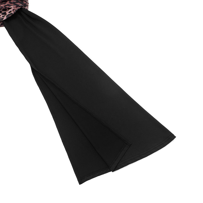 Long flared sleeve off shoulder leopard print romper  | Festival Outfits Women