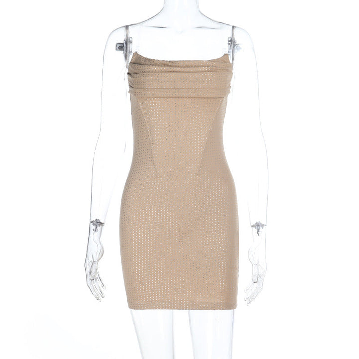 U neck ruched backless cami mini dress  | Festival Outfits Women