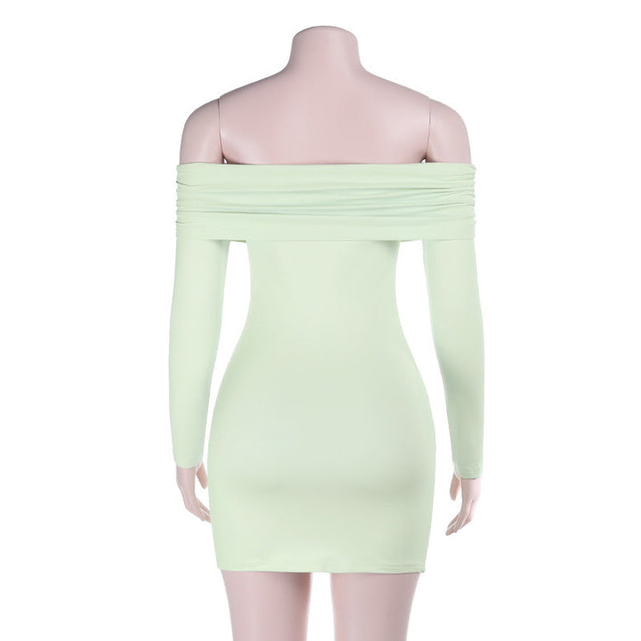 Off shoulder long sleeve ruched tube mini dress  | Festival Outfits Women