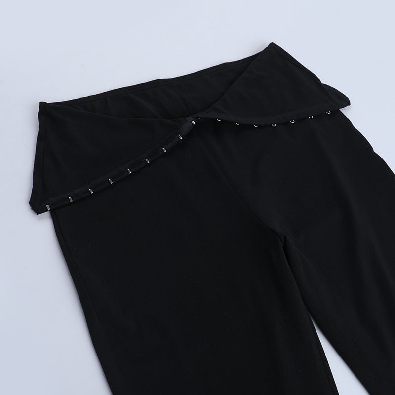 V neck lace hem low rise backless cami pant set  | Festival Outfits Women