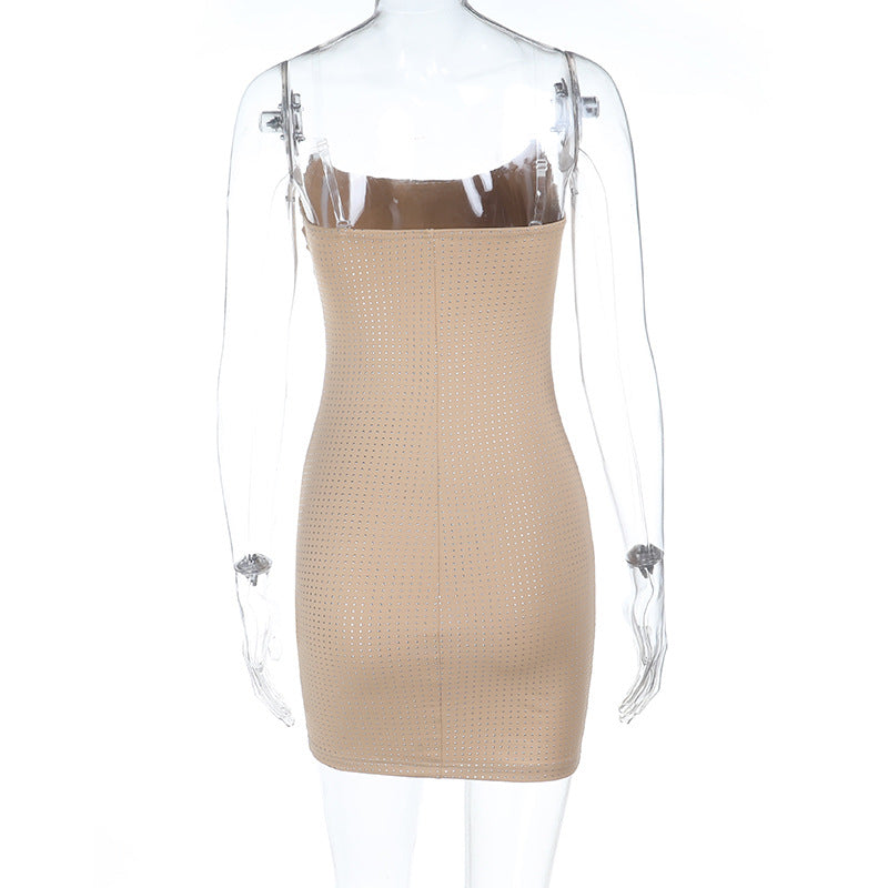 U neck ruched backless cami mini dress  | Festival Outfits Women