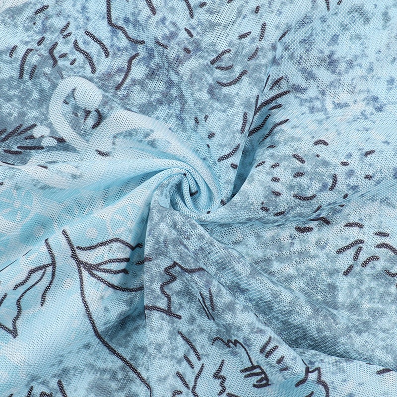 Lace hem self tie print mesh backless cami top  | Festival Outfits Women