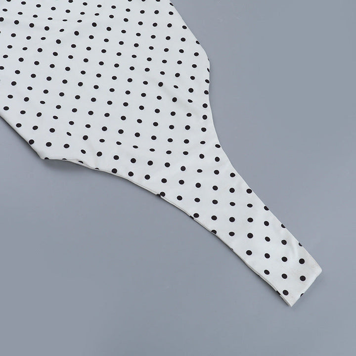 Polka dot u neck cross back backless cami bodysuit  | Festival Outfits Women