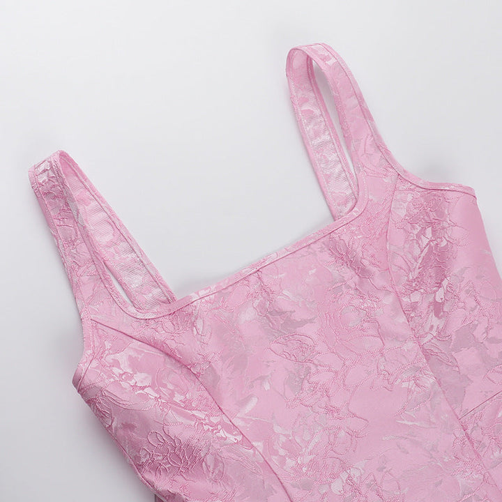 Square neck bowknot zip-up cami mini dress  | Festival Outfits Women