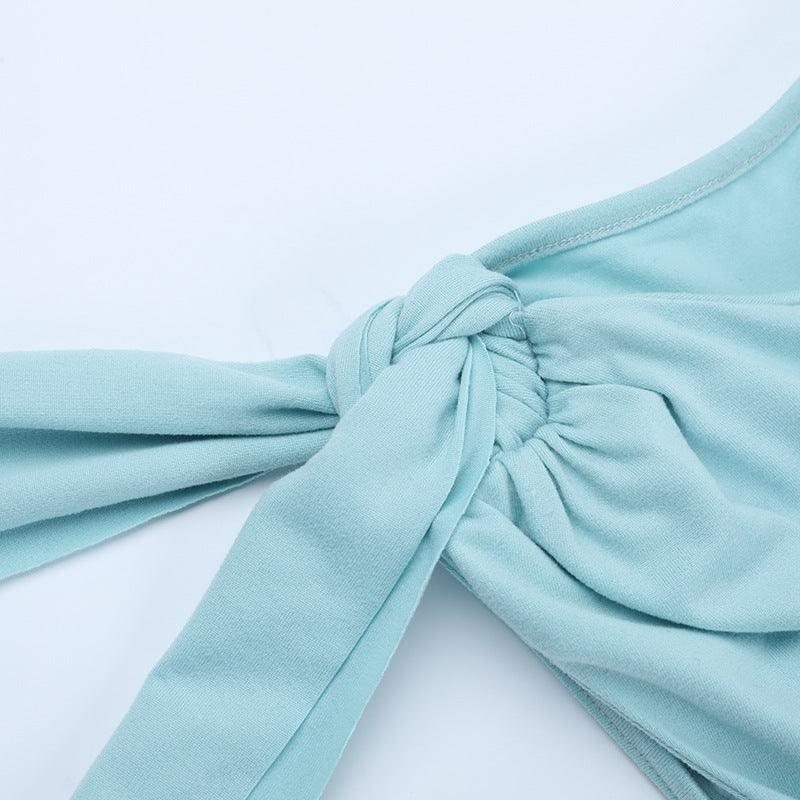 Crewneck hollow out irregular ruched cut out maxi dress  | Festival Outfits Women