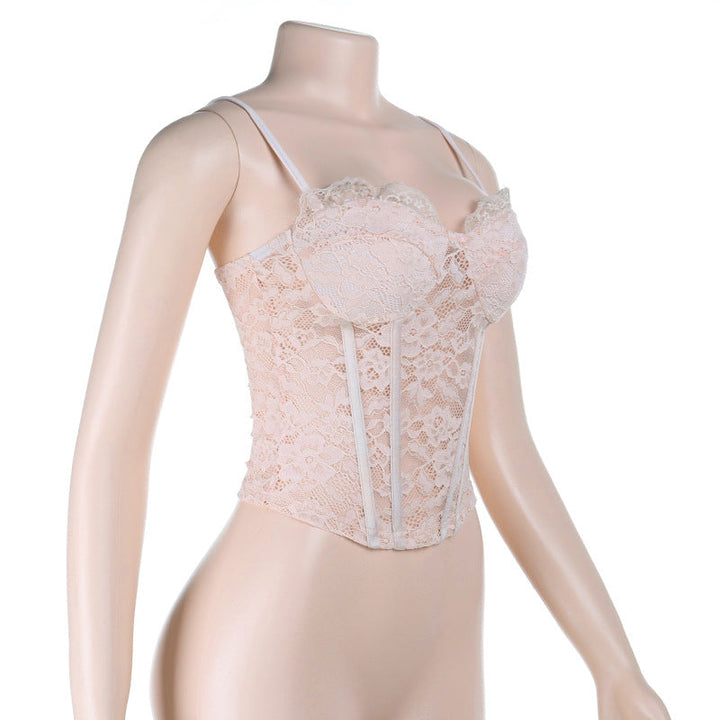 Lace corset v neck backless cami top  | Festival Outfits Women