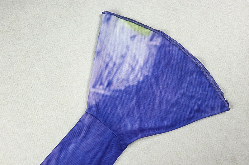 Long flared sleeve print mesh crewneck slit maxi dress  | Festival Outfits Women