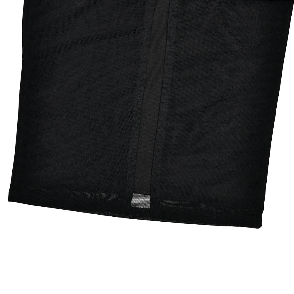 Crewneck long sleeve lace slit solid midi dress  | Festival Outfits Women