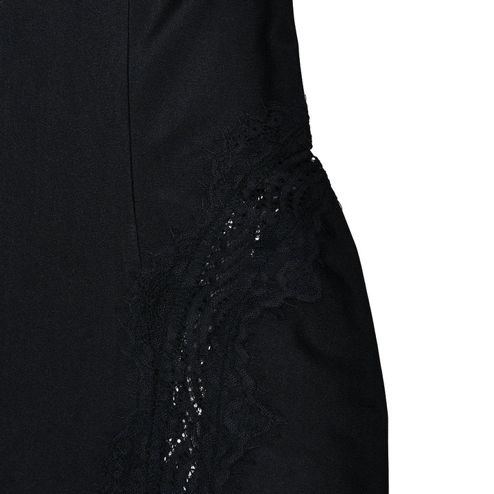 Lace hem v neck backless solid cami maxi dress  | Festival Outfits Women