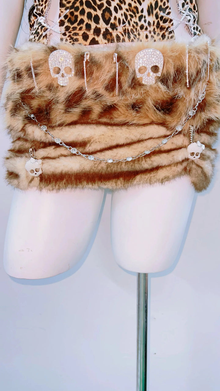 Leopard print fluffy sweetheart neck tube top  | Festival Outfits Women  | Cheetah Print Top