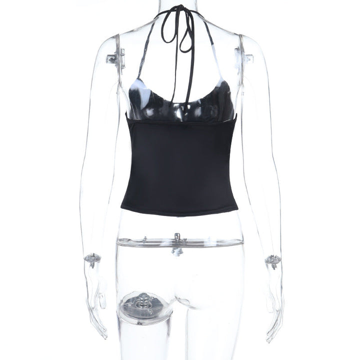 Halter self tie u neck backless button top  | Festival Outfits Women