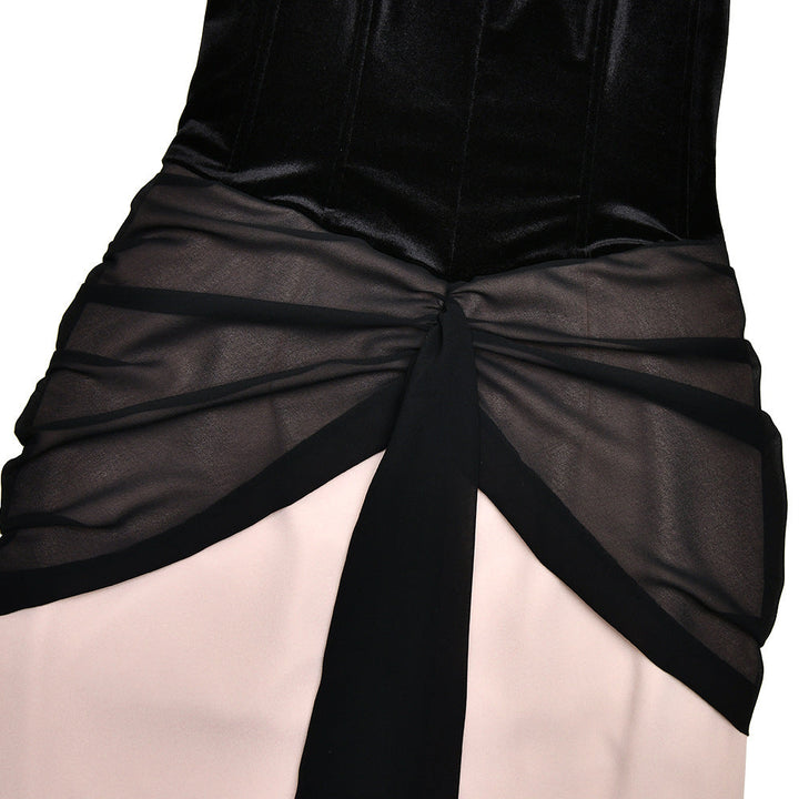 Ruched backless contrast tube maxi dress  | Festival Outfits Women