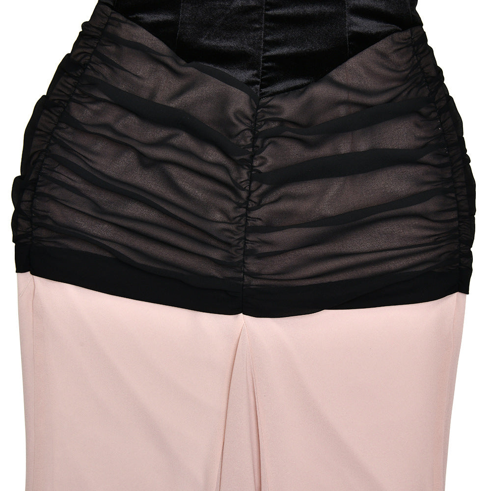 Ruched backless contrast tube maxi dress  | Festival Outfits Women