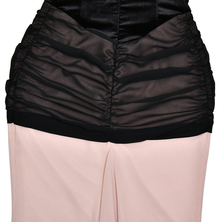 Ruched backless contrast tube maxi dress  | Festival Outfits Women