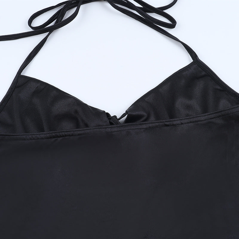 Halter self tie u neck backless button top  | Festival Outfits Women