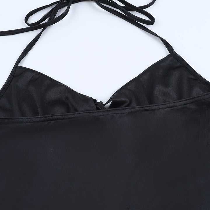 Halter self tie u neck backless button top  | Festival Outfits Women