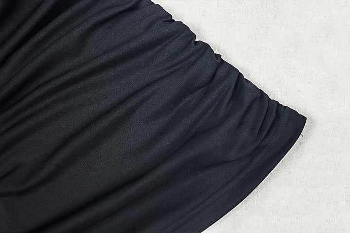 One shoulder ruched irregular solid mini dress  | Festival Outfits Women