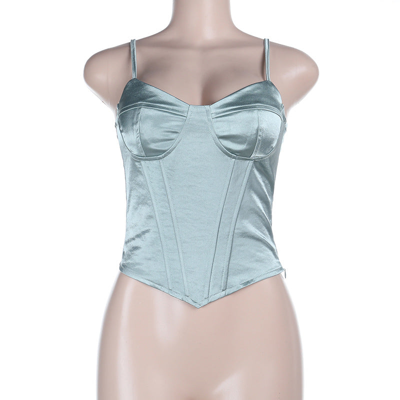 Lace up v neck corset backless cami top  | Festival Outfits Women