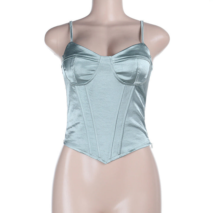 Lace up v neck corset backless cami top  | Festival Outfits Women