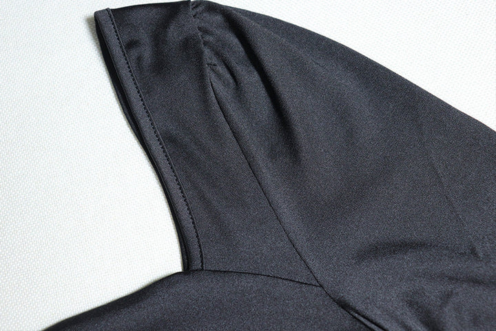 Long sleeve hollow out v neck ruched cut out mini dress  | Festival Outfits Women