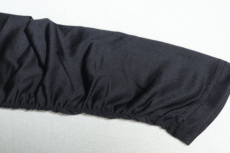 Long sleeve hollow out v neck ruched cut out mini dress  | Festival Outfits Women