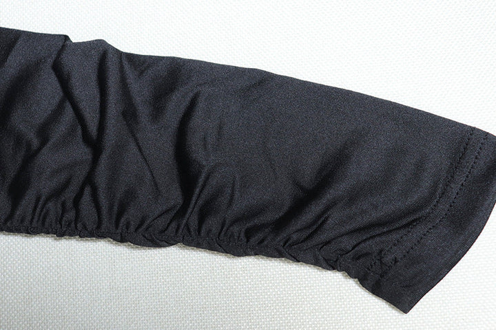 Long sleeve hollow out v neck ruched cut out mini dress  | Festival Outfits Women