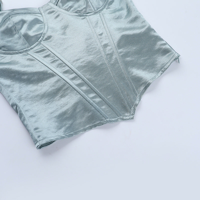 Lace up v neck corset backless cami top  | Festival Outfits Women