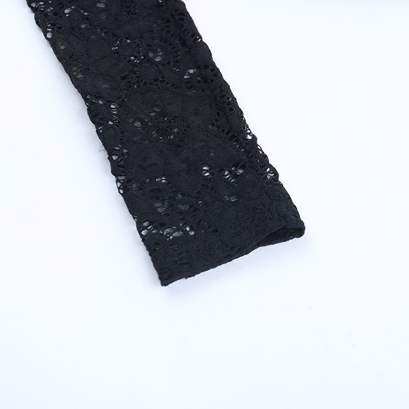 Long sleeve lace irregular off shoulder mini dress  | Festival Outfits Women