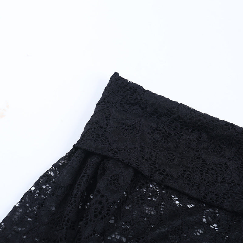 Long sleeve lace irregular off shoulder mini dress  | Festival Outfits Women