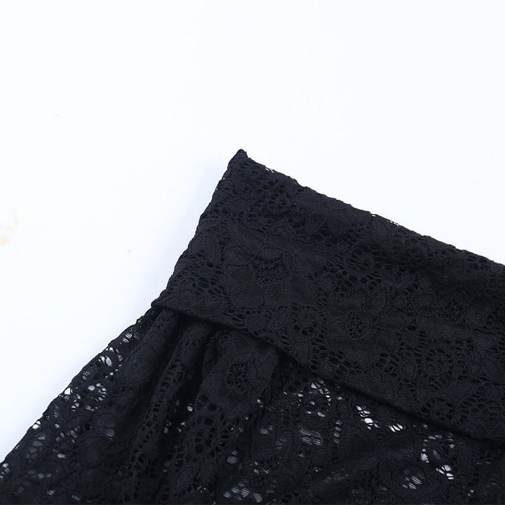 Long sleeve lace irregular off shoulder mini dress  | Festival Outfits Women