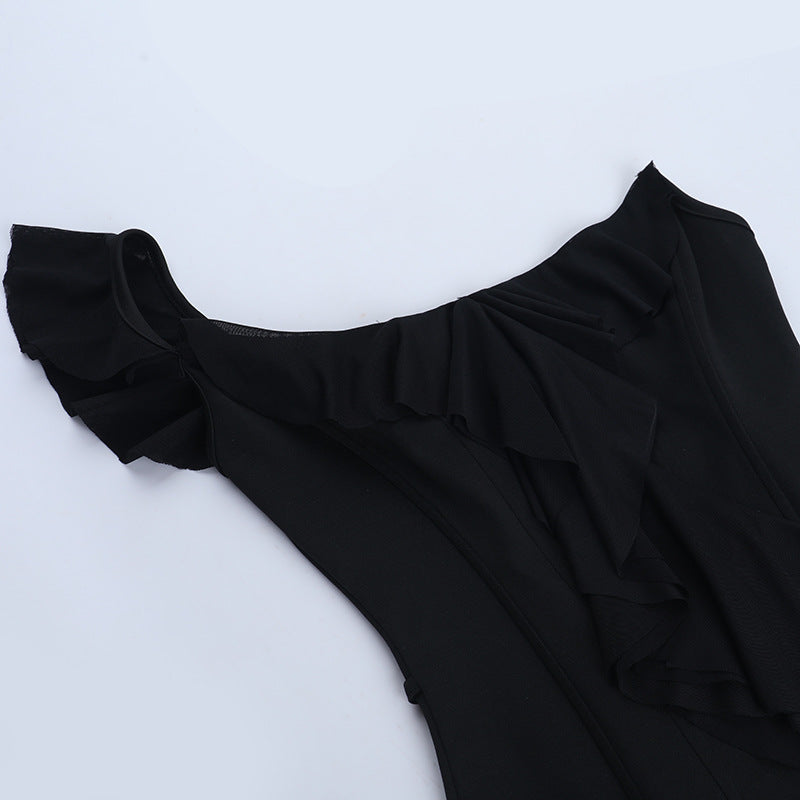 Irregular ruffle self tie corset backless tube top  | Festival Outfits Women