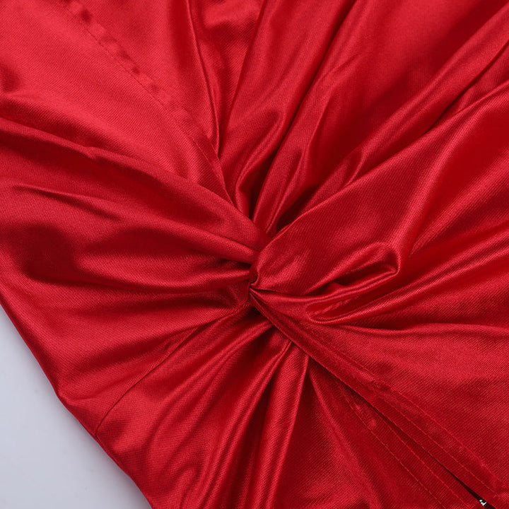 Off shoulder ruched slit irregular zip-up maxi dress  | Festival Outfits Women