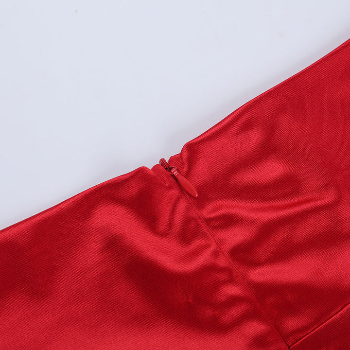 Off shoulder ruched slit irregular zip-up maxi dress  | Festival Outfits Women