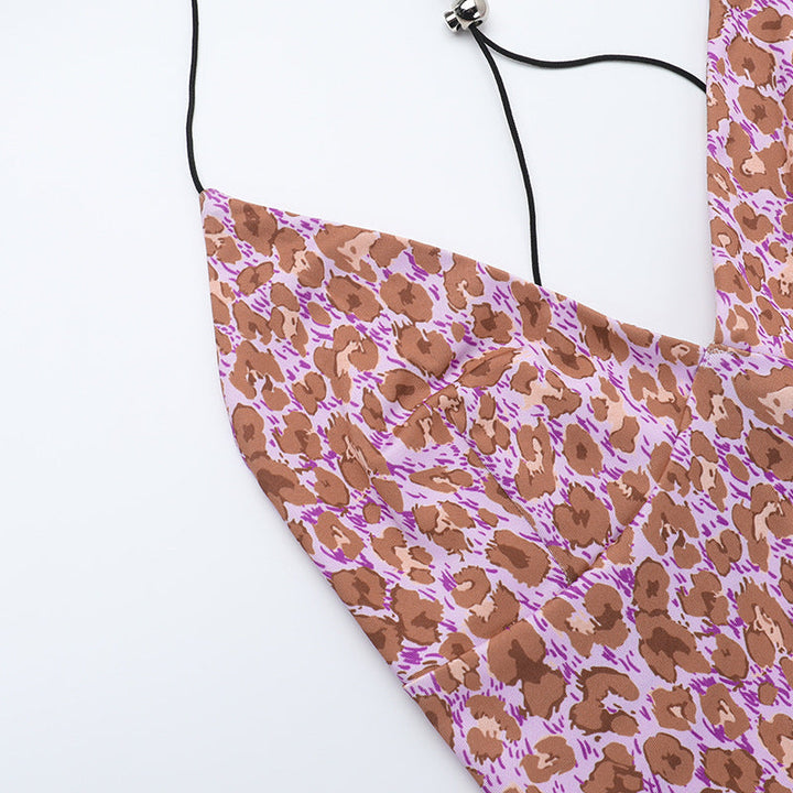 Print v neck cross back backless maxi dress  | Festival Outfits Women