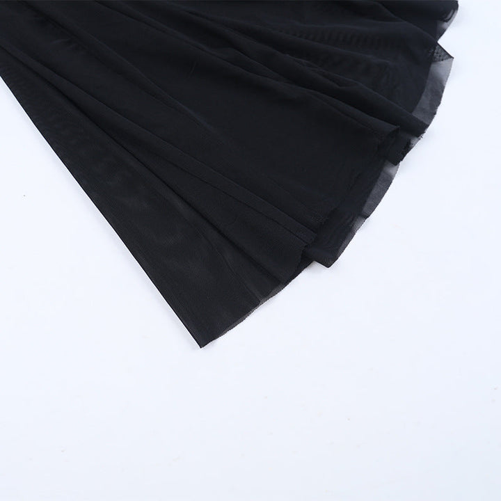 Mesh ruched tube backless solid maxi dress  | Festival Outfits Women