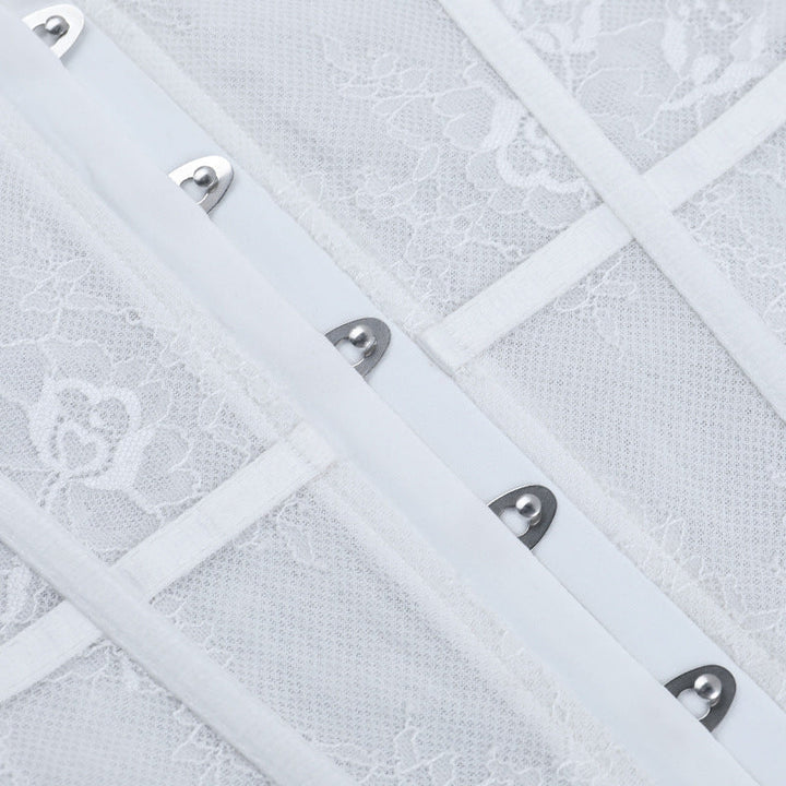 Lace hem v neck backless corset cami top  | Festival Outfits Women