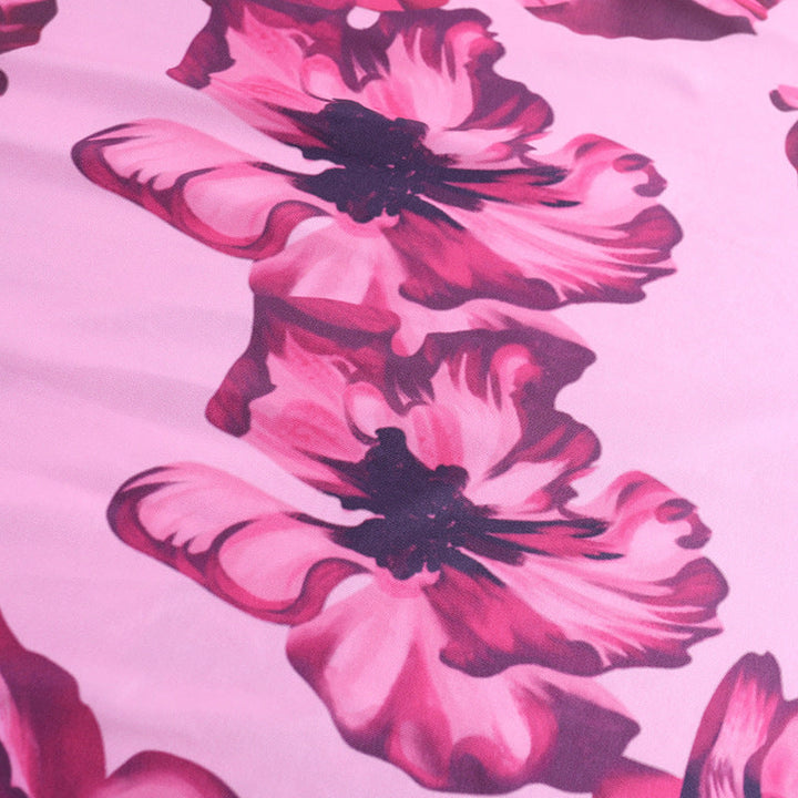 Halter self tie flower print v neck maxi dress  | Festival Outfits Women