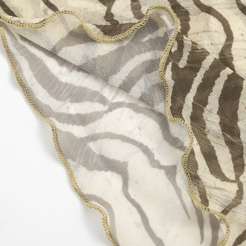 Halter self tie print v neck backless top  | Festival Outfits Women