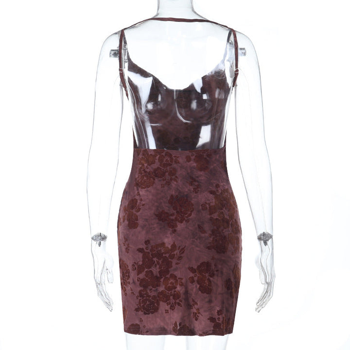 Cowl neck flower print backless cami mini dress  | Festival Outfits Women