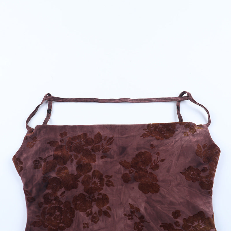 Cowl neck flower print backless cami mini dress  | Festival Outfits Women